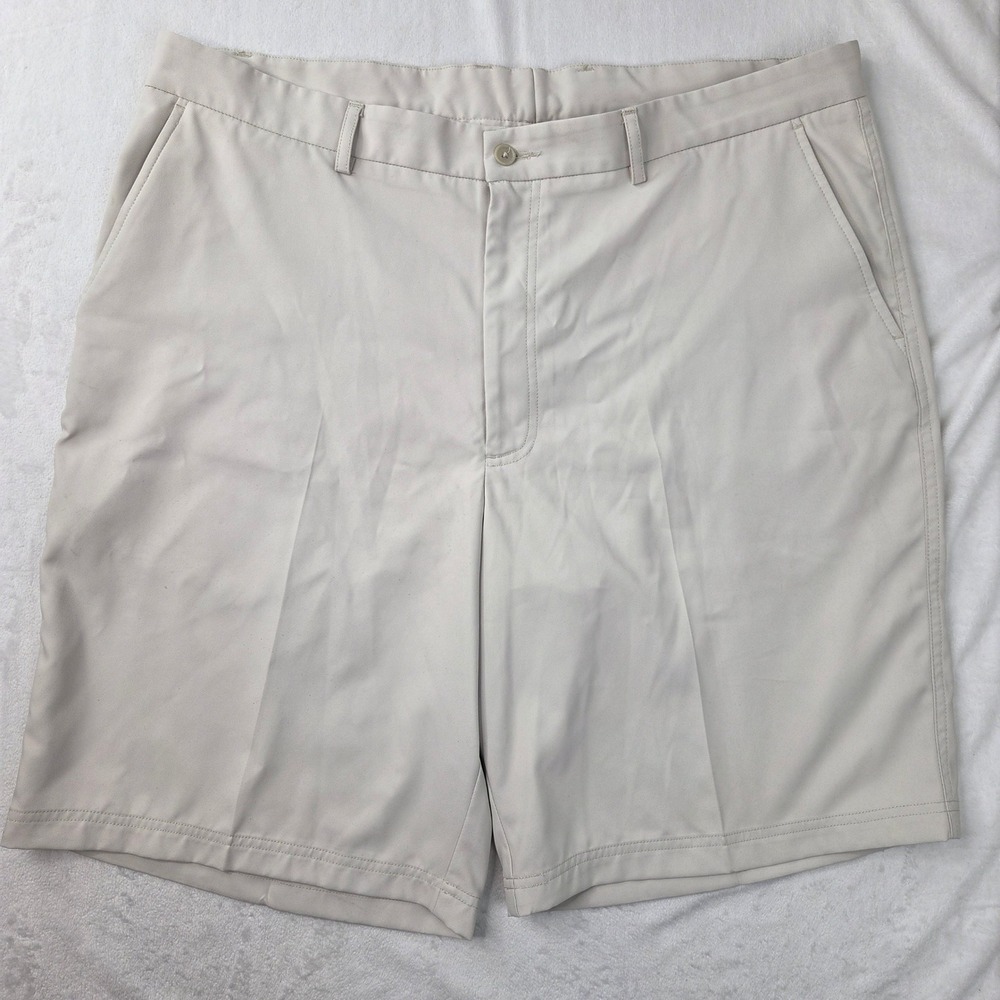 Pebble Beach Golf Shorts Mens 40 Tan Performance Flat Front Excellent